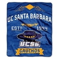thumbnail image 2 of "NCAA Cal Santa Barbara Gauchos Plush Raschel Throw Blanket, Blue, 50 x 60", 2 of 2