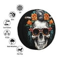 thumbnail image 4 of Sikiie Flower Horn Skull A PVC Leather Spare Tire Wheel Cover Spare Tire Cover, for Car Truck SUV Camper Trailer Universal Fit(14-17in)-17 inch, 4 of 6