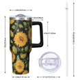 thumbnail image 2 of OBREWU Sunflower Tumbler with Handle and Lid,40oz Sunflower Double Wall Vacuum Insulated Tumbler,Sunflower Cups Gift for Women and Men, 2 of 7