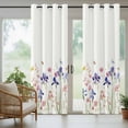 thumbnail image 5 of Outdoor Curtains for Patio Waterproof, Spring Floral Outdoor Privacy Panels Grommet, Watercolor Summer Botanical Flowers Blackout Outside Curtains for Porch/Cabana/Pergola/Gazebo 54"x84", 2 Panels, 5 of 8