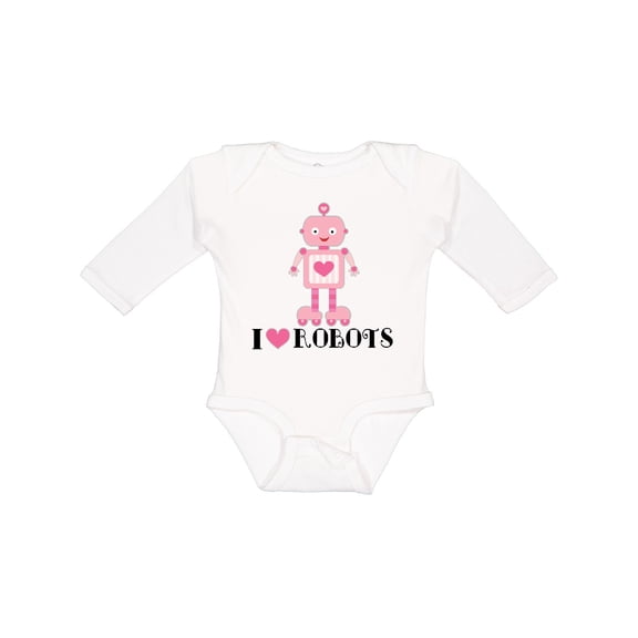 Inktastic Robotics Girls I Love Robots Girls Long Sleeve Baby Bodysuit