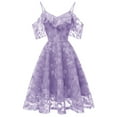 thumbnail image 1 of Gibobby Vestido elegante Vestido Swing Floral Fiesta Cóctel Aline Princesa Encaje Escote Vintage Mujer Mujer Trajes y Conjuntos（Morado， M), 1 of 5