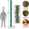thumbnail image 7 of Qunler 2 pack - 9ft Outdoor Pre-Lit Christmas Garland with Lights & Timer for Fireplace Mantel Indoor Outdoor Christmas Decoration, 8 Modes, Battery Operated, Green, 7 of 7