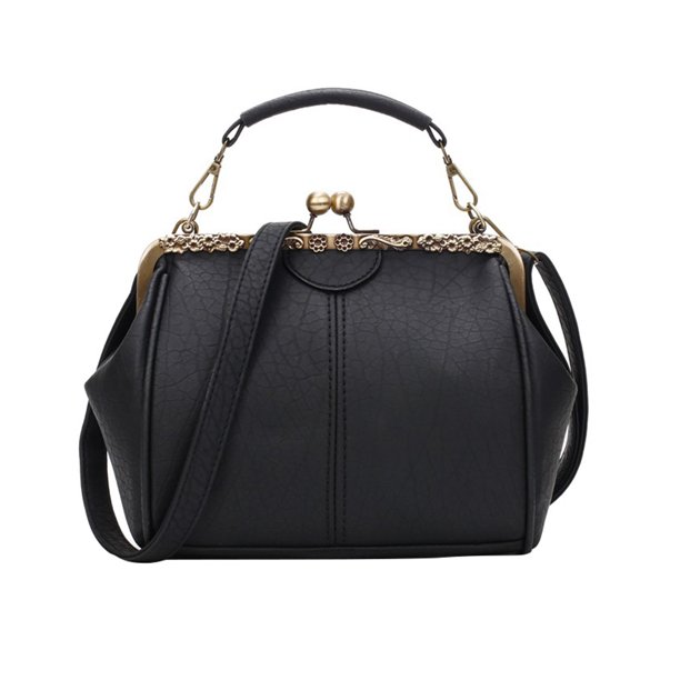 Bolso bandolera retro de PU para mujer, bolso de noche, bolso de mano para boda, bolso de mano para fiesta o banquete (negro)
