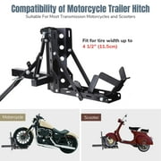 Yescom 800-Lbs Motorcycle Trailer Hitch 2 Tow Receiver Scooter Carrier Steel Hauler Hitch Mount Rack
