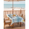 thumbnail image 2 of Outdoor Tablecloth with Umbrella Hole for Patio/Picnic/Party/Camping, Summer Nautical Waterproof Table Cloth Rectangle Table Cover Washable, Happy Summer Coastal Blue Wooden (60"x 120"), 2 of 8