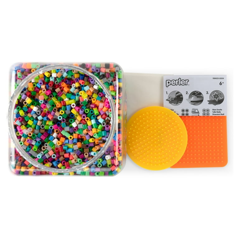 Perler 4,000 Bead Tray With Idea Book and Pegboard, Ages 6 and Up, 4003  Pieces, Kid and Adult Craft Kit