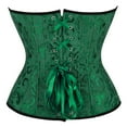 thumbnail image 6 of VISALY Corset Tops for Women Flower Printed Stain Push Up Bodysuit Waist Training Overbust Bustier Corset Boby Shapers Light Green M, 6 of 7