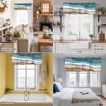 thumbnail image 5 of Turquoise Brown Ombre Valance Curtain Turquoise Gradient Window Valances Rod Pocket Short Curtains Window Treatments for Kitchen Bedroom Bathroom Laundry 56" x 16", 5 of 9