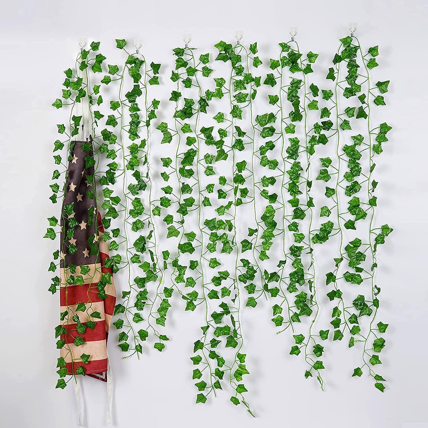 Lioobo Yards Artificial Ivy Garland Foliage Green Leaves Fake Vine Leaf Hanging Plants for Wedding Party DIY Headbands, Gold
