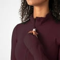 thumbnail image 6 of YITTY Active Women's UltraLuxe Cropped Full Zip Jacket, Athleisure, 4-Way-Stretch, Thumbholes, Burgundy, 3X, 6 of 9