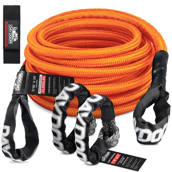 Kit de cuerda de remolque DAYDOOR de 7/16 pulgadas x 9 m, UHMWPE, 31200 libras