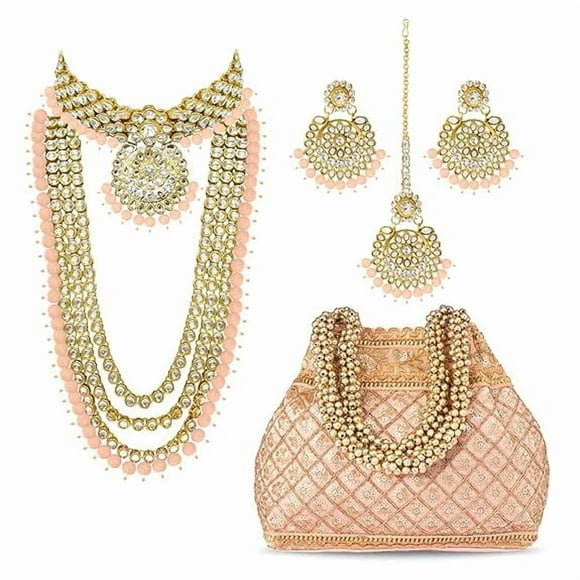 Kundan Faux Pearl Bridal Jewellery Set Gift for Women