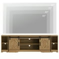 thumbnail image 5 of WAMPAT Farmhouse TV Stand with Sliding Barn Doors, Media Console with 3-Tier Adjustable Shelf for TVs up to 85", Rustic Wood Entertainment Center for Living Room,Vintage Oak, 5 of 6