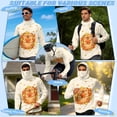 thumbnail image 5 of SEANATIVE Men's UV Protection Fishing Hoodie with Face Mask, Full Coverage Sun Guard Tops Lightweight Fishing Shirt for Running Workout Travel, S, Capybara Maple Leaf Beige, 5 of 7