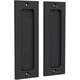 thumbnail image 1 of Whataatahia Tibres - Tiradores de 6.0?in para el bolsillo del armario - Juego de manijas de puerta corredera de granero - Tirador empotrado placa rectangular - estilo rústico - negro mate - 2 unidades, 1 of 5