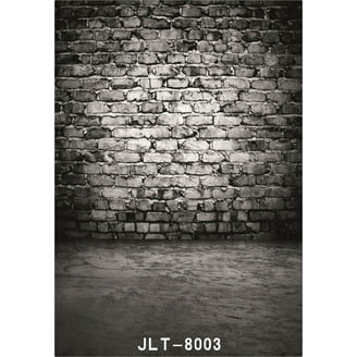 Laeacco Dark Gray Brick Wall Backdrop 10x8 Ft - Vintage Stone Texture Photo Background For Studio, Wedding, Portrait