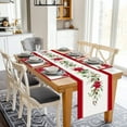 thumbnail image 5 of mubwai Christmas Poinsettia Placemats Set of 4, 12x18 Inch Winter Holiday Kitchen Dinning Table Mats Washable Place Mats for Indoor Outdoor Home Party Décor, 5 of 6