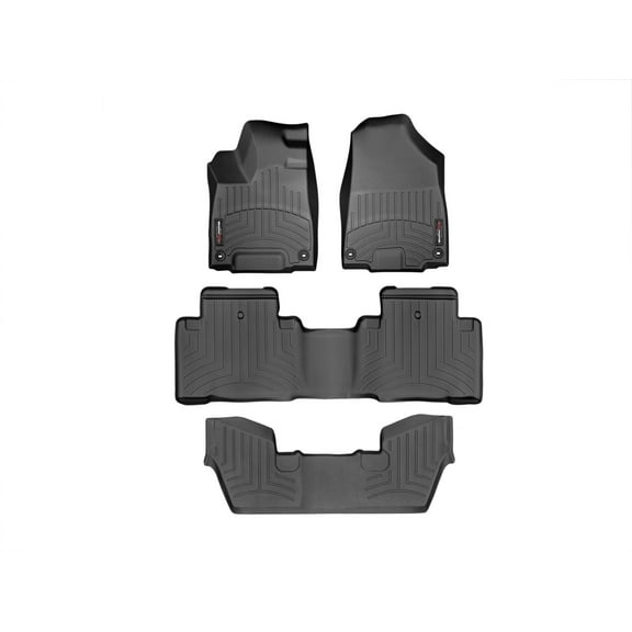 WeatherTech Custom Fit FloorLiners compatible with 2017-2020 Acura MDX - Complete Set (1st, 2nd, & 3rd Row), Black