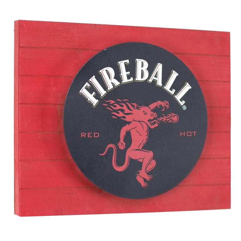 American Art Decor Black Fireball Whisky Vintage Metal Backlit LED