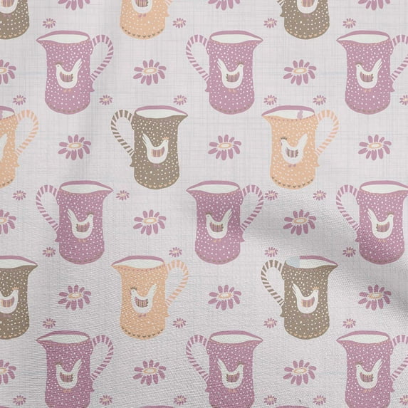 oneOone Viscose Jersey Pastel Purple Fabric Floral Quilting Supplies Print Sewing Fabric By The Yard 60 Inch Wide