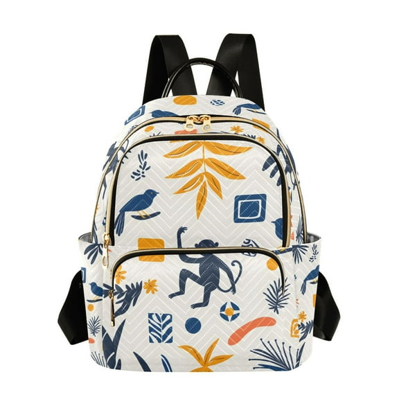 FORMRS Mini Backpack Purse for Women Travel Daypack Casual Shoulder Bag, Playful Forest