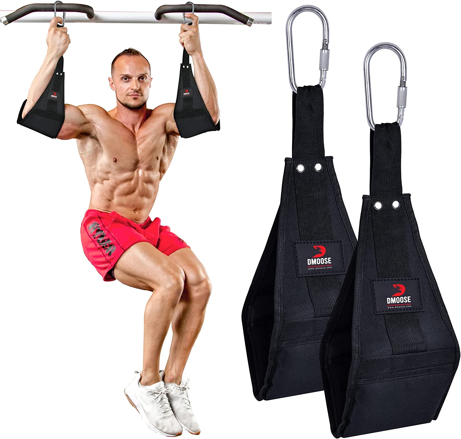 DMoose Hanging Ab Straps for Pull Up Bar & Abdominal Muscle Building