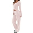 thumbnail image 3 of Top de Pilates para Mujer, Top de Yoga, Top de Ballet con Cuello en V, Larga, para Entrenamiento, Balletcore, Chica Limpia. Rosa L, 3 of 9