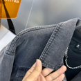 thumbnail image 5 of Nuevas chaquetas vaqueras de primavera y otoño para hombre con bordado de industria pesada de diez mil agujas Chaquetas vaqueras gris oscuro, 5 of 5