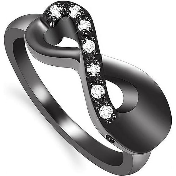 Infinity Cremation Urn Ring for Ashes Infinity Crystal Memorial Ring for Human Love Ones Ashes Stainless Steel Keepsake Ring for Women