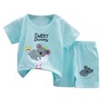 thumbnail image 3 of Tenue d'Été pour Garçon Tout-Petit, T-Shirt à Col Rond à Manches Courtes avec Dessin Animé, Hauts, Shorts Décontractés, Pyjama 3T Garçon, 3 of 3