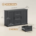 thumbnail image 3 of HOMCOM Buffet Bahut avec 3 Tiroirs et 2 Portes Grain de Bois Noir, 3 of 10