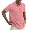 thumbnail image 6 of Paiwinds Men's Half-Zip Golf Shirt - Short Sleeve Textured Diamond Pattern, Loose Fit Casual Top, Polyester Summer, 6 of 9