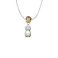 thumbnail image 2 of Delight Jewelry Silvertone 3-D Imitation Pearl & Clear Crystal Owl Mia Monkey Charm Necklace, 2 of 4