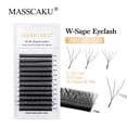 thumbnail image 2 of MASSCAKU W Shape 3D 4D 5D Premade Volume Easy Fans Nature Soft Light Pestañas individuales Clover Bloom Extensión de pestañas postizas Dengxun unisex, 2 of 2