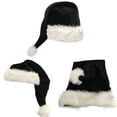 thumbnail image 2 of Seyurigaoka Adults Christmas Hat, Fuzzy Ball Woolen Cap Winter Earmuffs Hat for Women Men, Black 11.81''*29.53'', 2 of 6