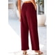 thumbnail image 5 of Pantalones PRETTYGARDEN Palazzo Mujer Vino Tinto Tiro Alto Talle M, 5 of 9
