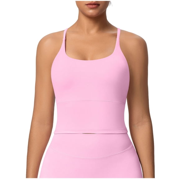 QSAWXQZ Women's Scoop Neck Workout Tank Tops Criss Cross Back Athletic Activewear Basic Solid Breathable Stretchy Slim Camisoles for Gym Yoga XL