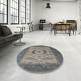 thumbnail image 4 of Ahgly Company Machine Washable Indoor Round Industrial Modern Rosy Pink Area Rugs, 6' Round, 4 of 7