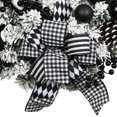 thumbnail image 5 of Northlight Flocked Pine with Harlequin Bows and Ornaments Christmas Wreath - 24" - Unlit, 5 of 9