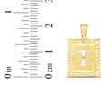 thumbnail image 4 of Floreo 10k Yellow Gold and White Gold 14.5mm or 18mm Personalized Alphabet Monogram A-Z Initial Square Pendant, 4 of 6