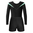 thumbnail image 4 of CHICTRY Kids Girls Rhinestones Gymnastics Leotard Ballet Bodysuit with Shorts Set Dancewear Yoga Workout Suit Outfit A Light Green 8, 4 of 7