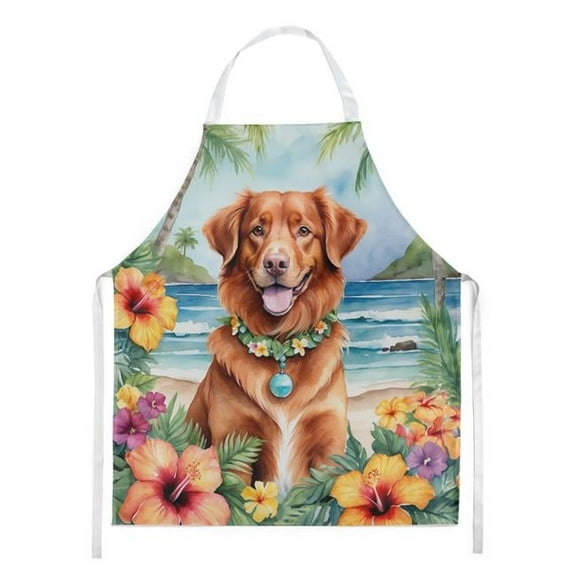 Nova Scotia Duck Tolling Retriever Luau Apron 27 in x 30 in