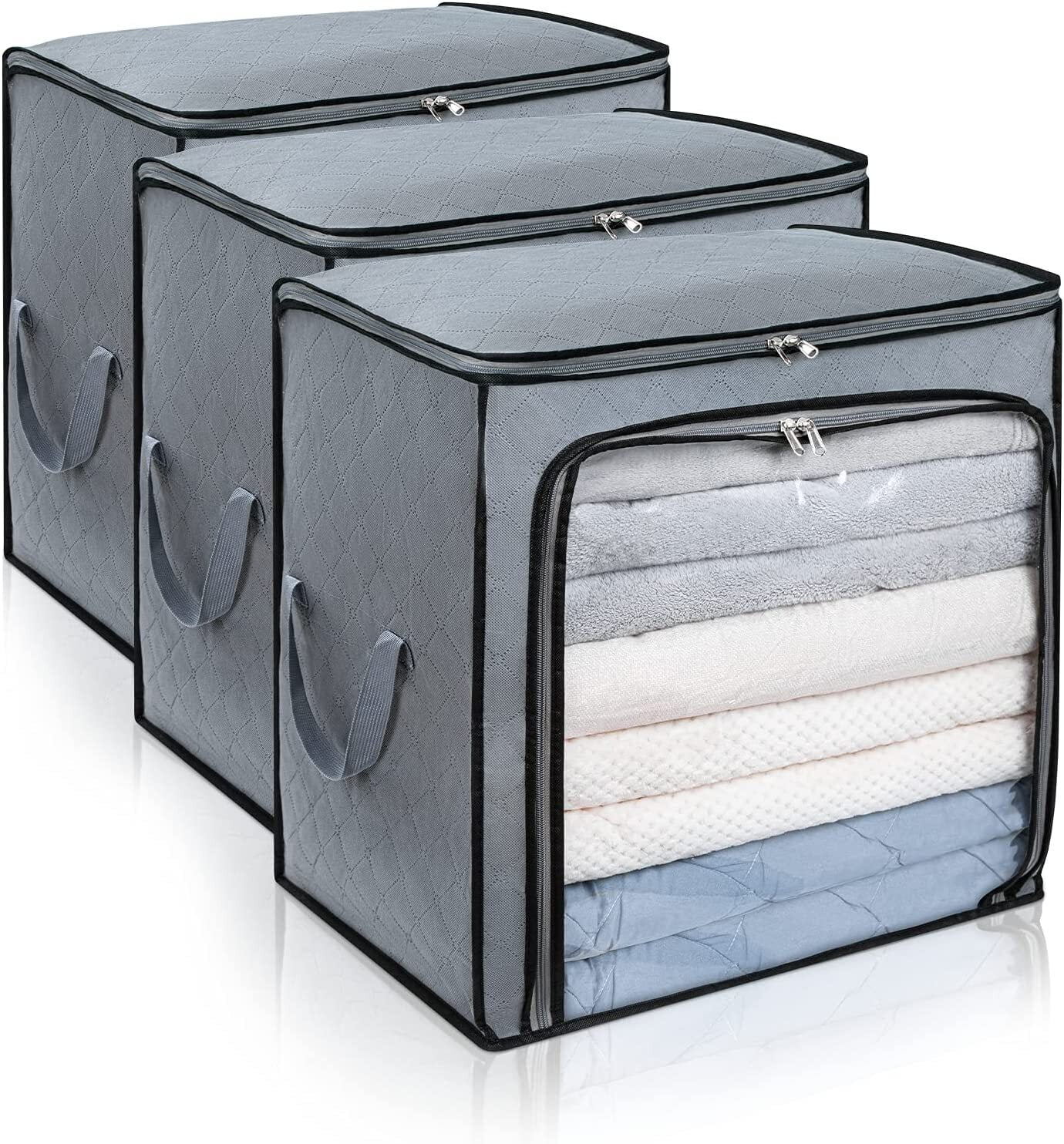 Foldable Underbed Clothes Storage Bags Zipper Organizer Wardrobe Cube  Closet Box  TeeTalkies