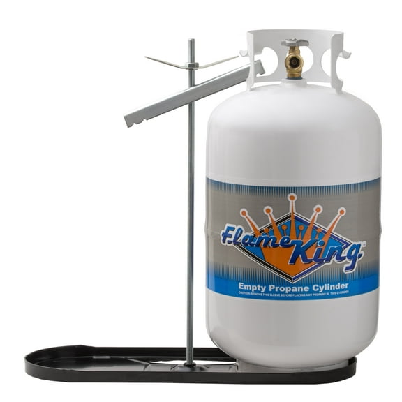 Flame King Dual Propane Tank Holder Rack for 40LB Tanks, Black/Silver, for Christmas 2025