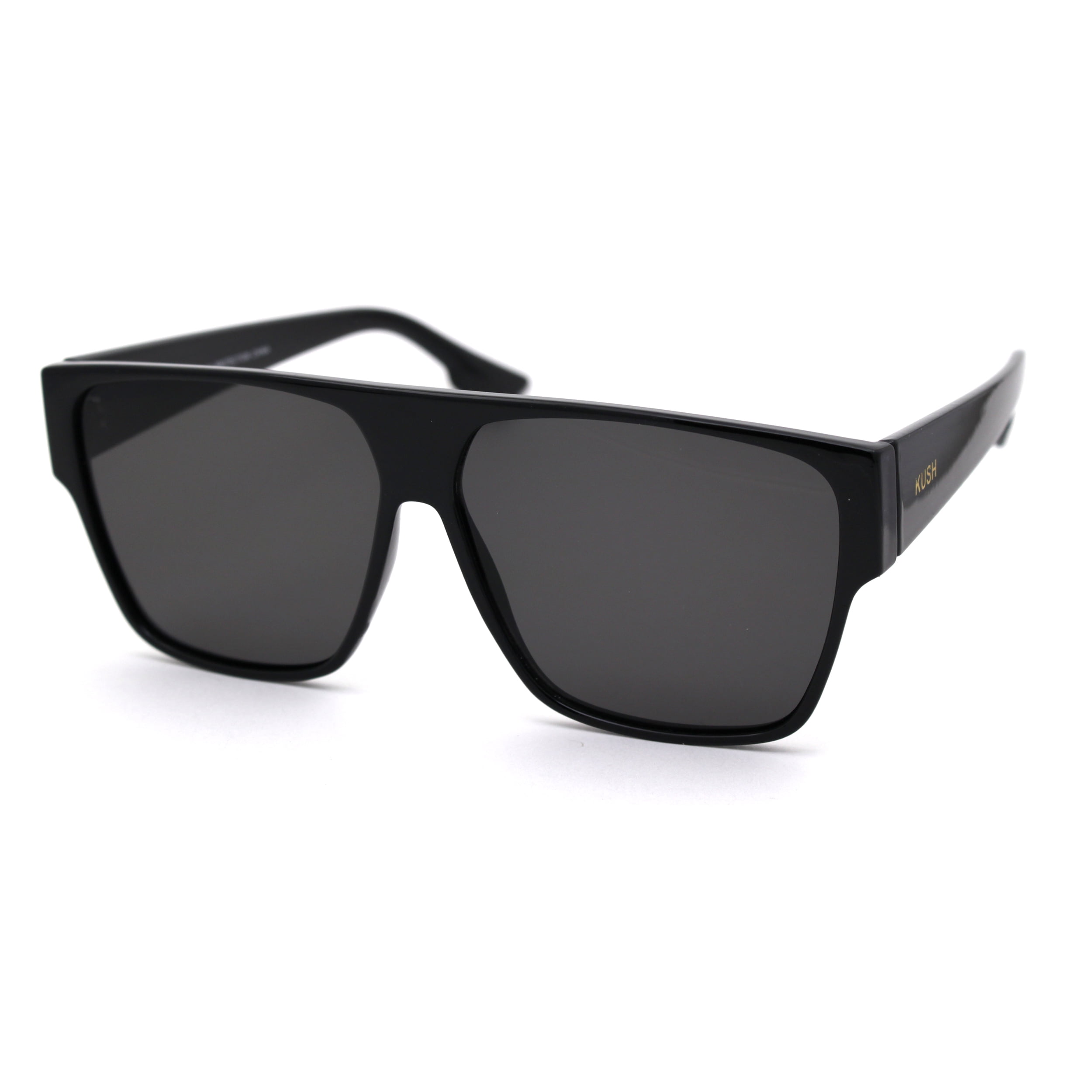 SA106 Kush Mens Flat Top All Black Gangster Mob Plastic Sunglasses