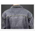 thumbnail image 4 of ZCFZJW Mens Button Down Denim Shirt Long Sleeve Lapel Jean Shirt Casual Slim Fit Washed Denim Shirts with Cargo Pockets Gray XXXXL, 4 of 8