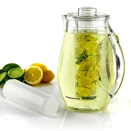 Ovente Fruit Infusion Pitcher, 2.5 Liter, High-Grade Acrylic Plastic, Fruit Infuser and Ice Rod Included