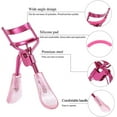 thumbnail image 2 of Rizador de pestañas de color rosa con 2 almohadillas de silicona de repuesto y mango con purpurina, herramienta para rizar pestañas para mujeres y niñas (rosa), 2 of 4