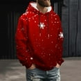 thumbnail image 5 of gbyLJF Men's Drawstring Hoodie Christmas Printed Long Sleeve Pullover Top Round Neck Sweatshirt with Pocket, 5 of 7